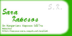 sara kapcsos business card